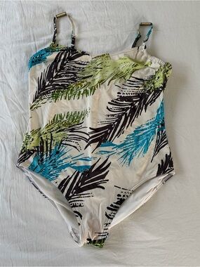 Calvin Klein Multi Palm Print One Piece Swimsuit